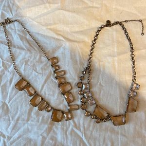 Two pieces, JCrew Costume Jewelry, Faceted Glass Necklaces.
